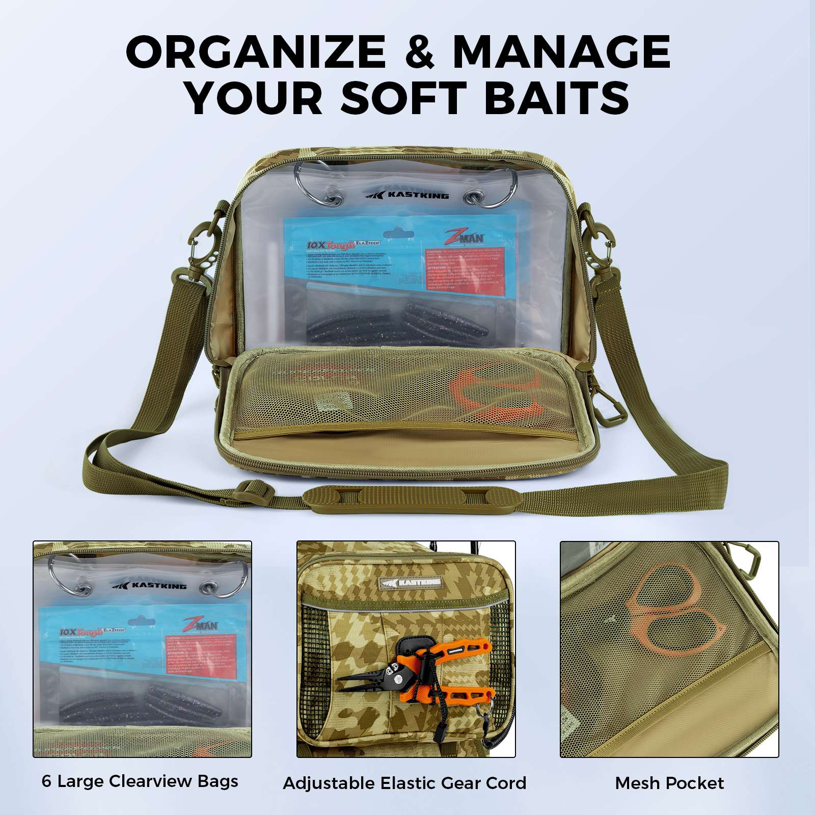 KastKing BaitSpace Detachable Bait Binder Tackle Bag - Image 4