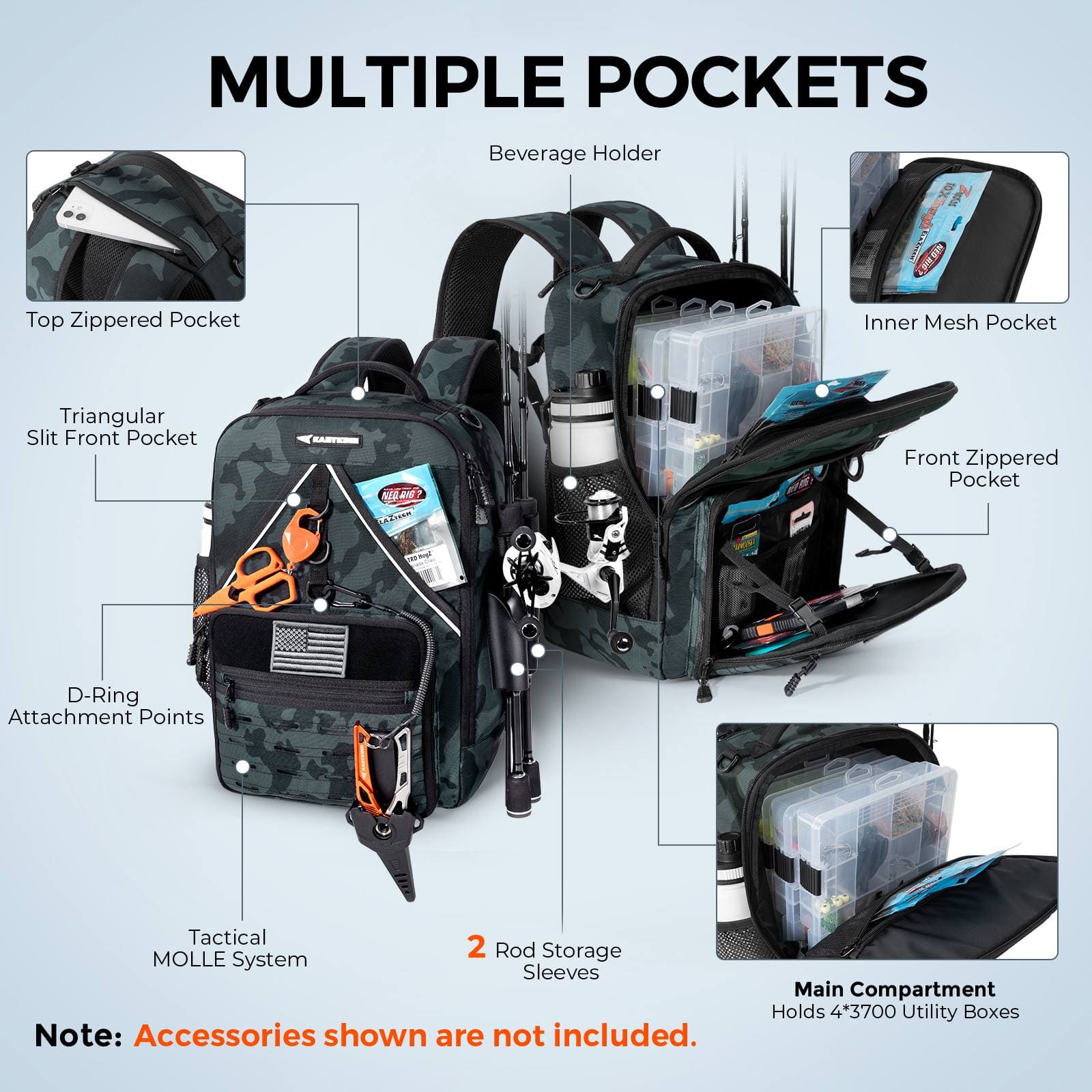 KastKing KarryAll KastMate Fishing Tackle Backpack - Image 8