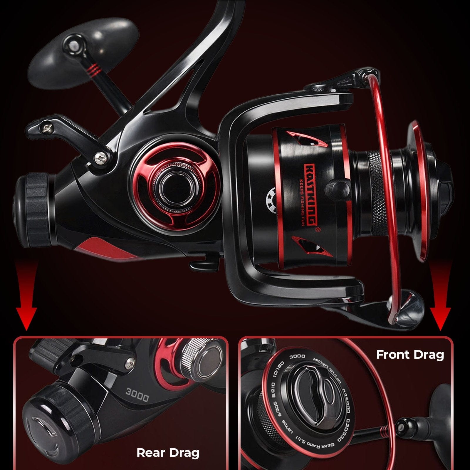KastKing Sharky Baitfeeder III Spinning Reel - Image 6