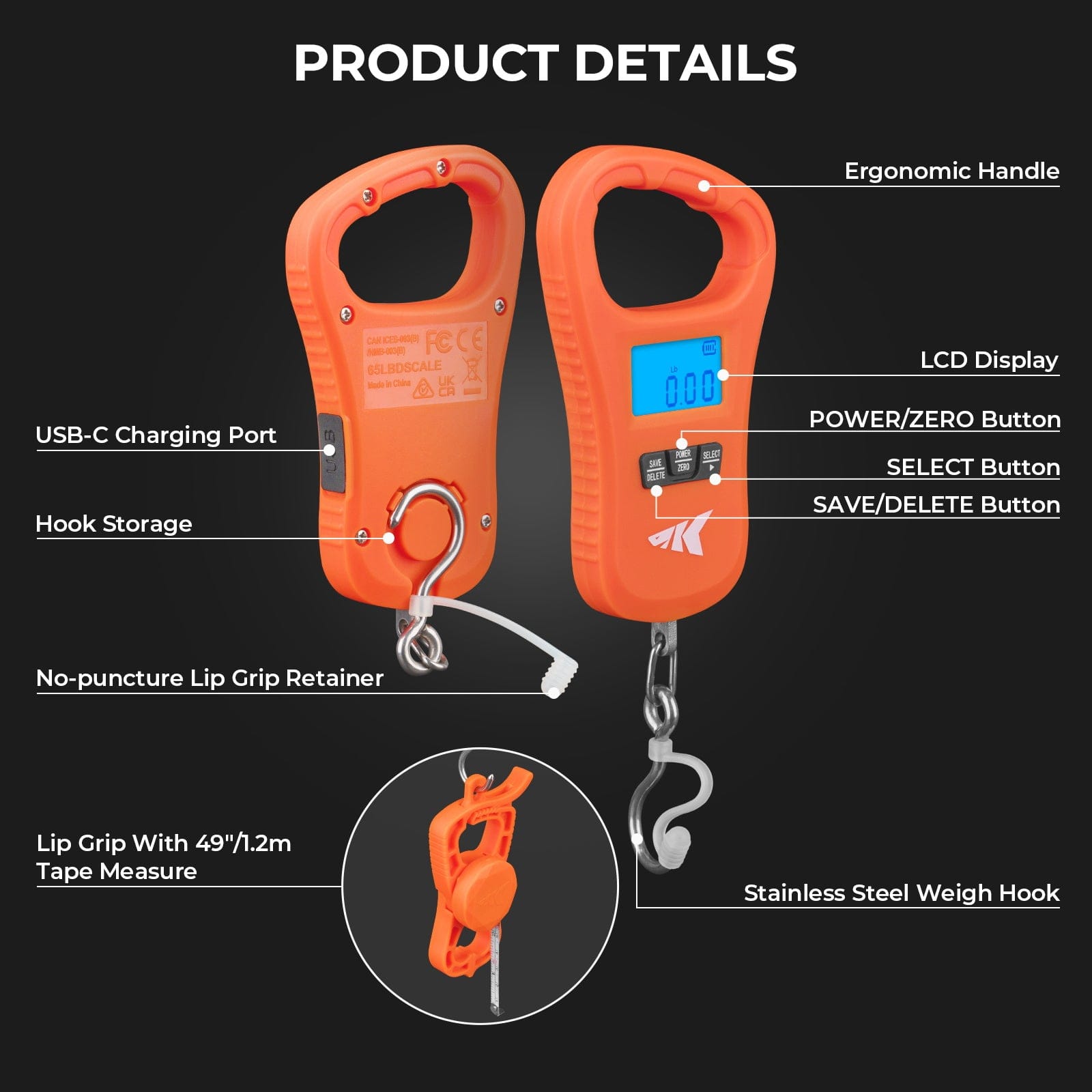 KastKing ToughTide USB Charging Fishing Scale & Lip Grip Combo - Image 7