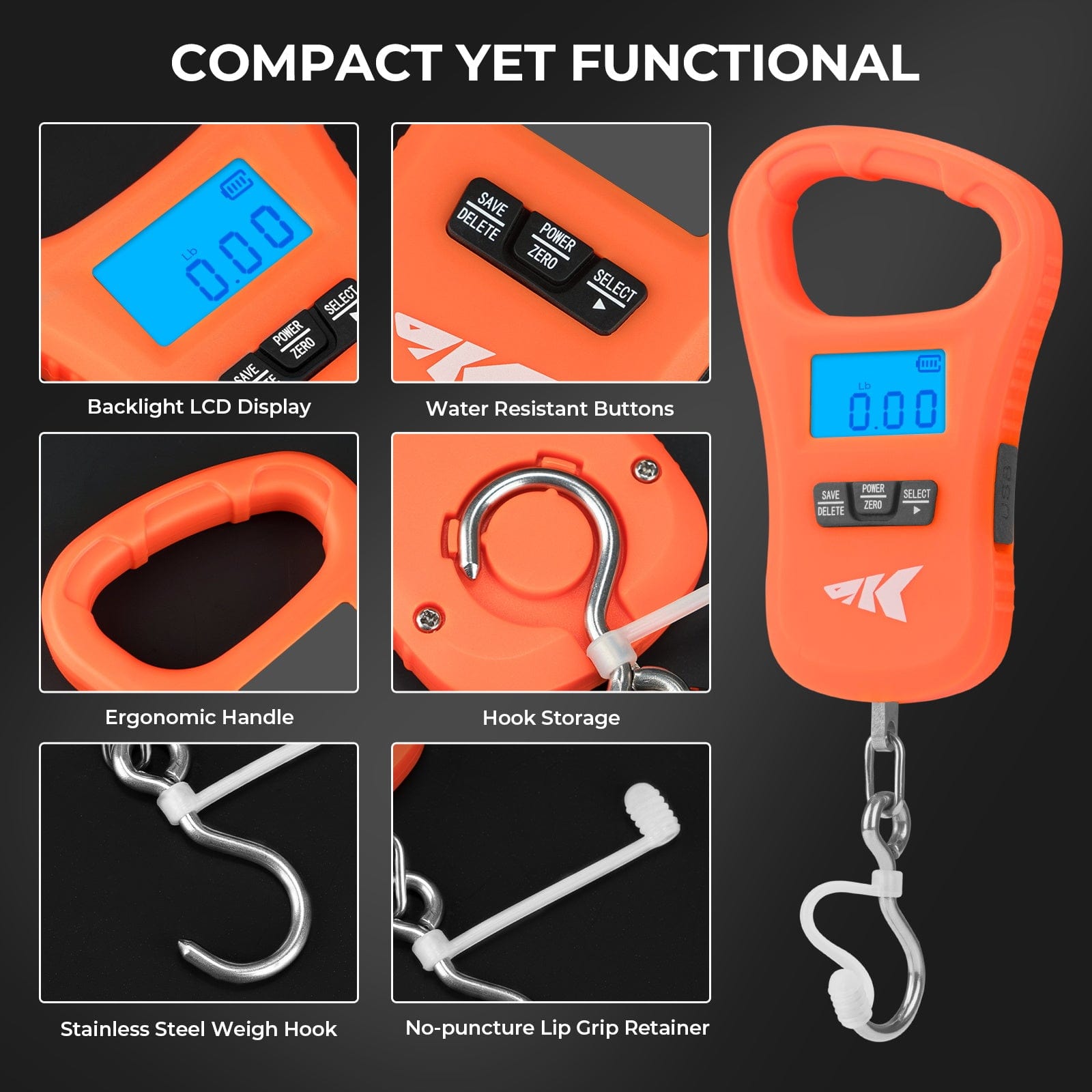 KastKing ToughTide USB Charging Fishing Scale & Lip Grip Combo - Image 4